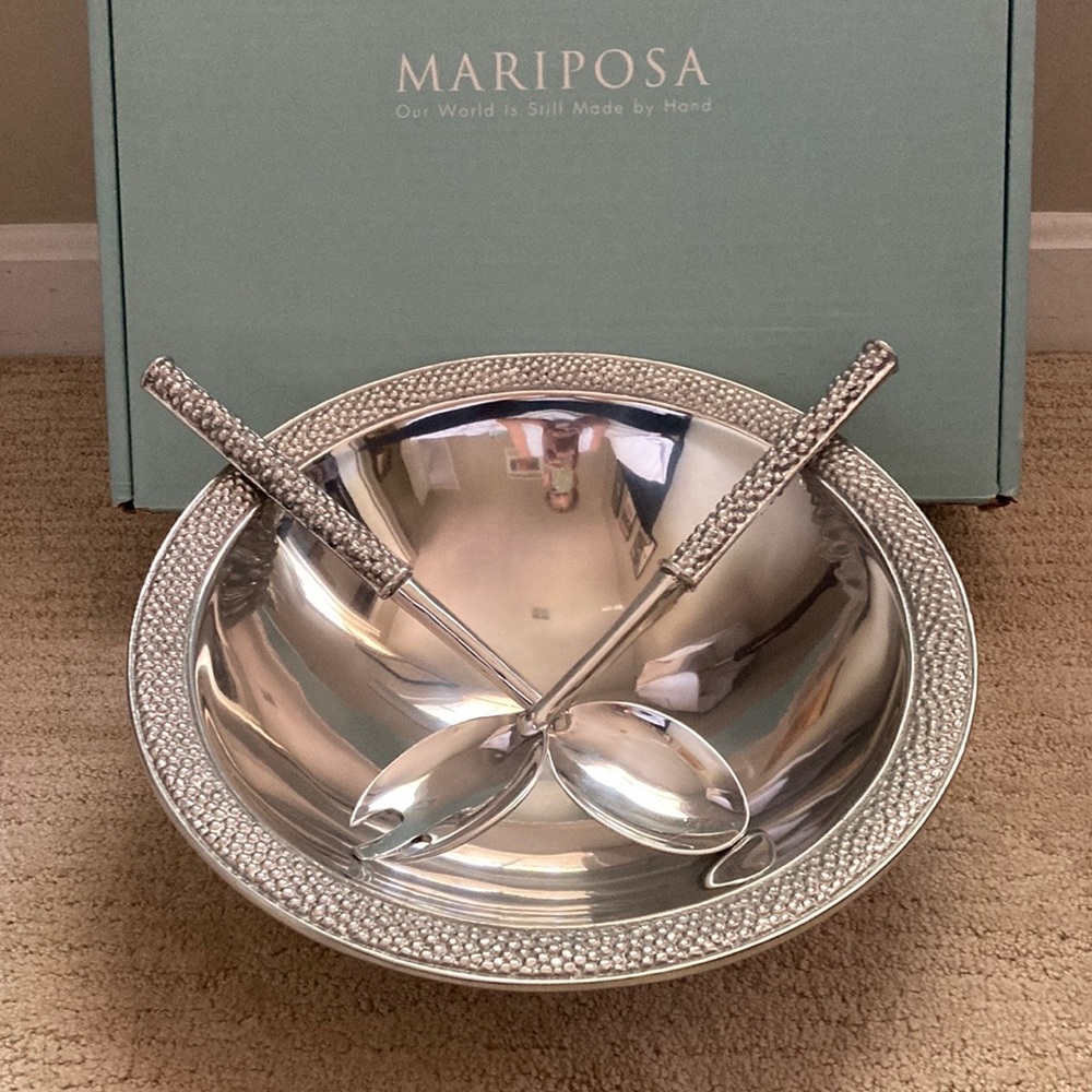NWOB Mariposa “Celebration” Salad Bowl w/ Serving Spoons